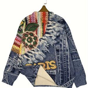 Crew Neck Pullovers Knit Sweater (Size: 0XL-1XL) (Color: Multicolor)